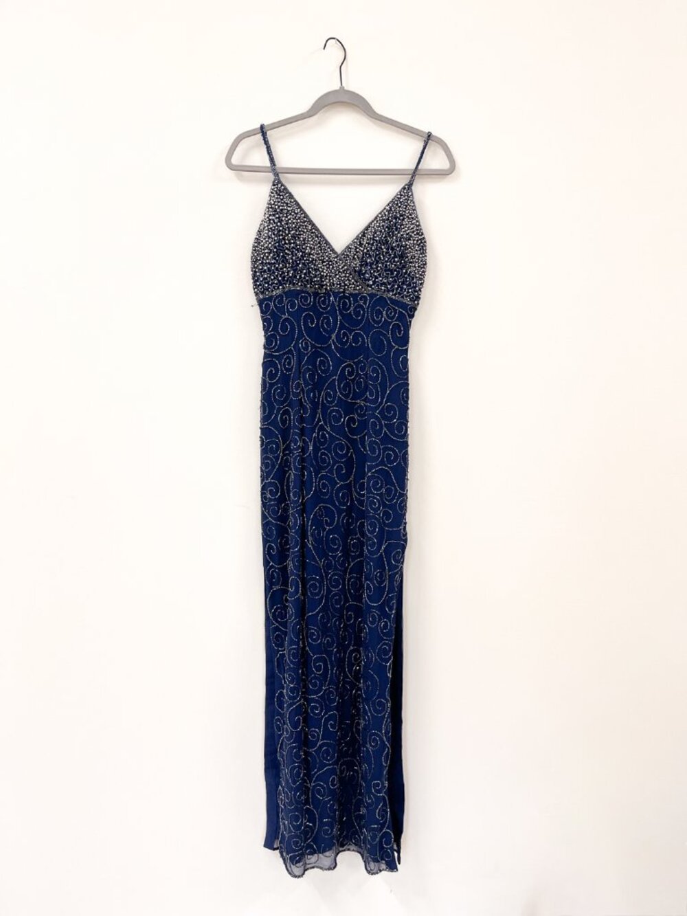 Bright Navy beaded evening dress Sean Xpress size M